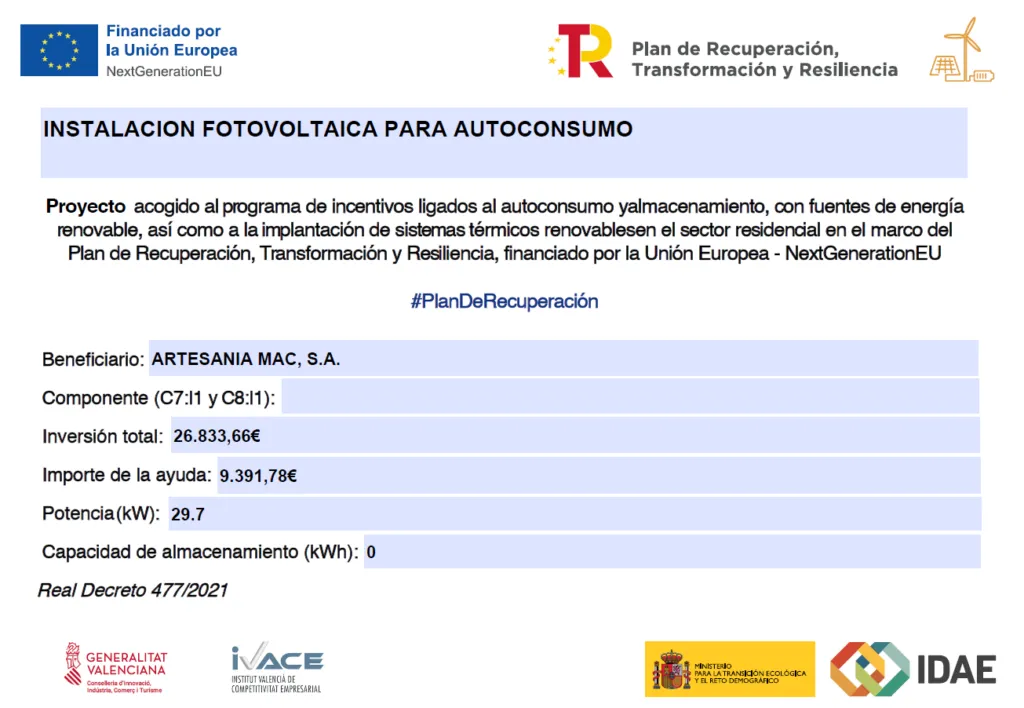 Instalación Fotovoltaica Autoconsumo